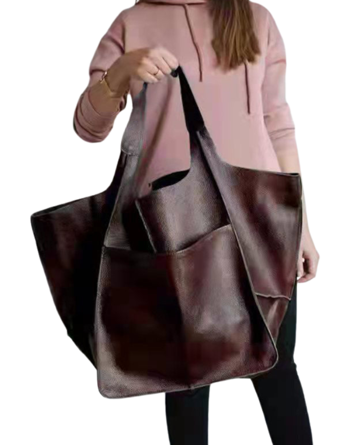 SHOPIQAT Simple Large Soft Leather Large Capacity One Shoulder Portable Tote Bag - Premium from shopiqat - Just $11.900! Shop now at shopiqat